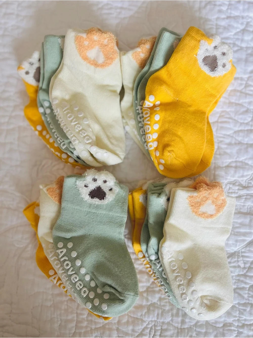 6-12M Baby Non Slip Grip Toddler Socks 12 Pack NWT
